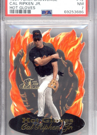 1997 Flair Showcase Hot Gloves  Cal Ripken Jr. #12  PSA 7