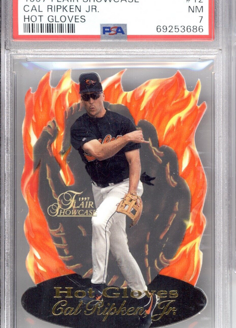 1997 Flair Showcase Hot Gloves  Cal Ripken Jr. #12  PSA 7