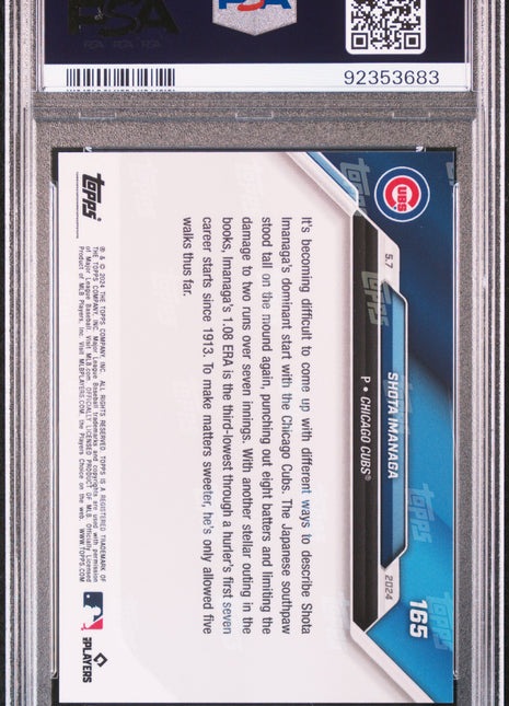 2024 Topps Now Shota Imanaga #165 PSA 10