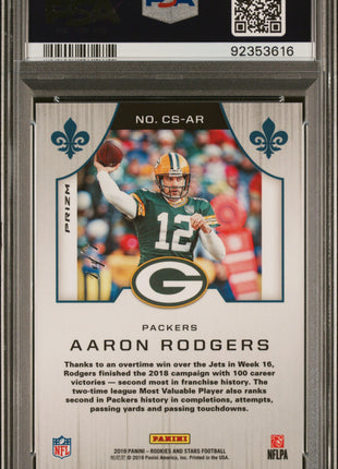 2019 Panini Rookies & Stars Crusade Aaron Rodgers #CSAR Black 1 1 PSA 9