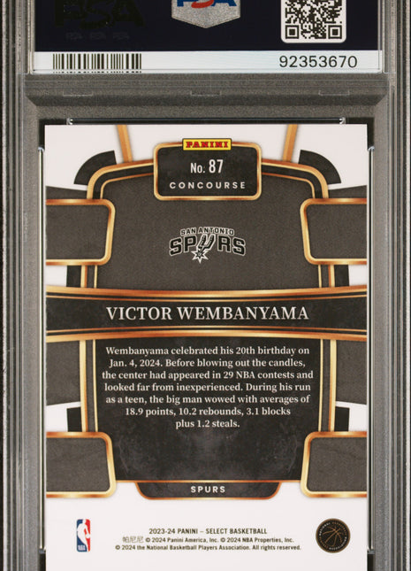 2023 Panini Select Victor Wembanyama #87 Blue PSA 10