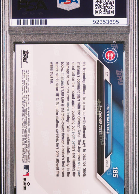 2024 Topps Now Shota Imanaga #165 PSA 10