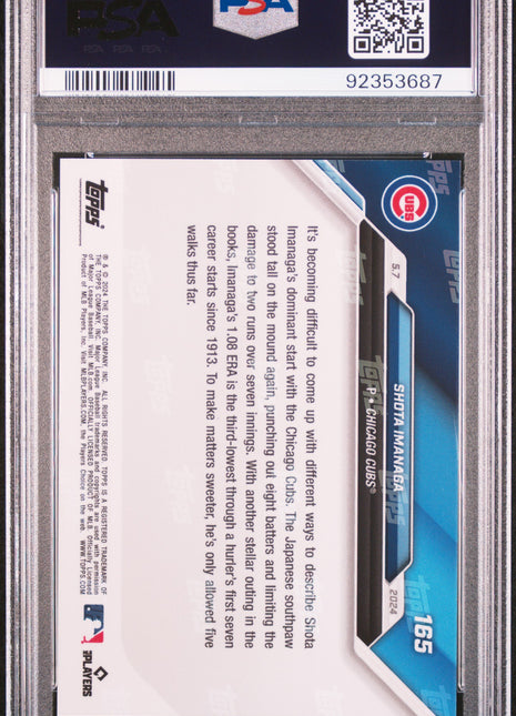 2024 Topps Now Shota Imanaga #165 PSA 10