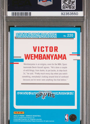 2023 Panini Donruss Victor Wembanyama #220 Choice PSA 9