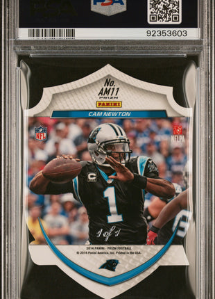 2014 Panini Prizm Air Marshals Cam Newton #AM11 Mshl Black FNT. PZM. 1 1 PSA 9