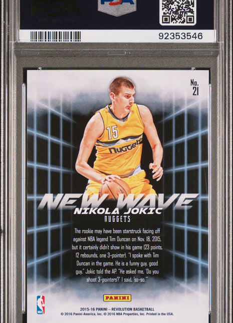 2015 Panini Revolution New Wave Nikola Jokic #21 PSA 10