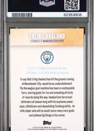 2022-23 Topps Manchester City Team Set Erling Haaland Gold Foil 1 1 PSA 8