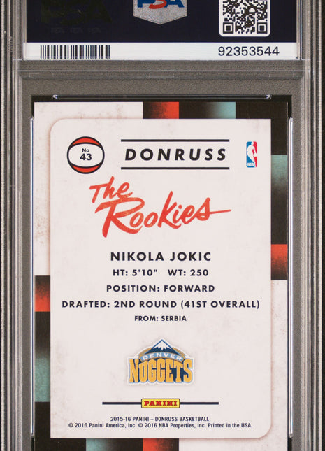 2015 Panini Donruss The Rookies Nikola Jokic #43 PSA 9