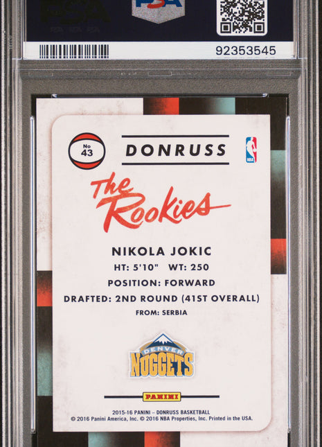 2015 Panini Donruss The Rookies Nikola Jokic #43 PSA 9