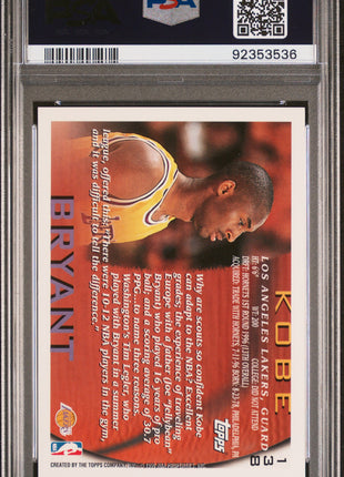 1996 Topps Kobe Bryant #138 PSA 9