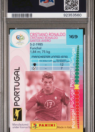 2006 Panini World Cup Germany Cristiano Ronaldo #169 PSA 10