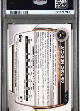 2023 Bowman Chrome Prospects Jackson Chourio #BCP76 PSA 10