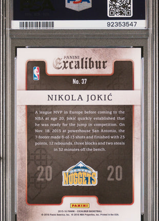 2015 Panini Excalibur Team 2020 Nikola Jokic #37 PSA 10