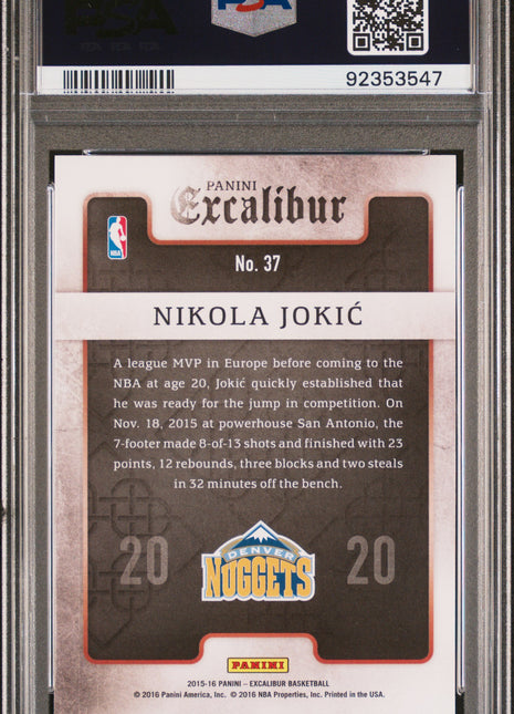 2015 Panini Excalibur Team 2020 Nikola Jokic #37 PSA 10