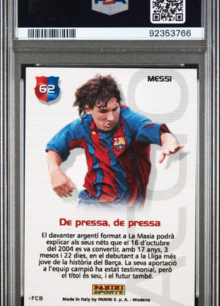 2004 Panini Sports Mega Cracks Barca Lionel Messi #62 Campio PSA 4