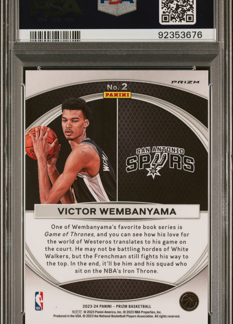 2023 Panini Prizm Global Reach Victor Wembanyama #2 Green PSA 10