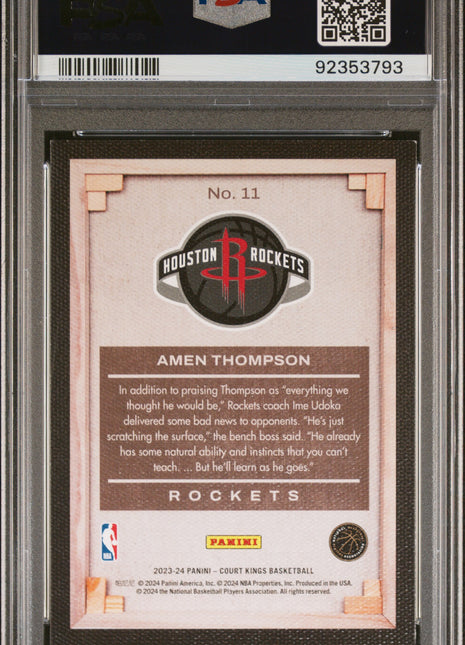 2023 Panini Court Kings Blank Slate Amen Thompson #11 PSA 8