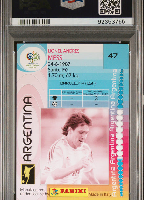 2006 Panini World Cup Germany Lionel Messi #47 PSA 5