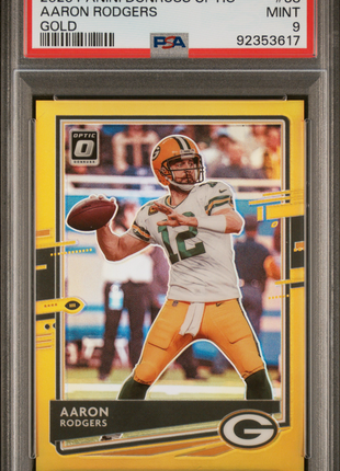 2020 Panini Donruss Optic Aaron Rodgers #38 Gold PSA 9