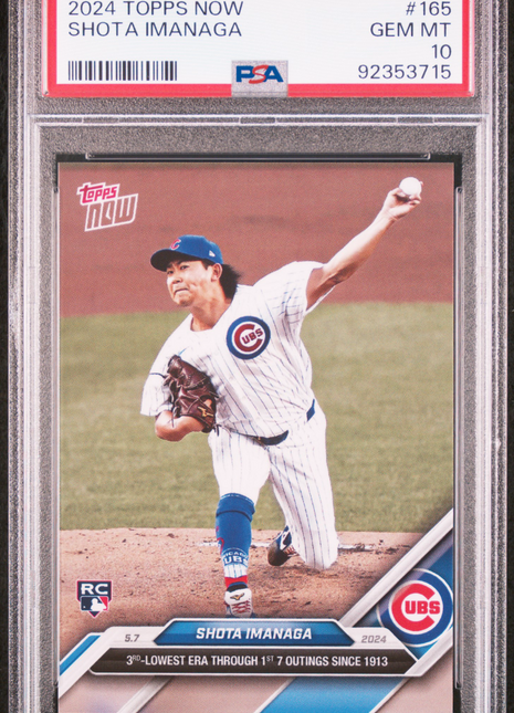 2024 Topps Now Shota Imanaga #165 PSA 10