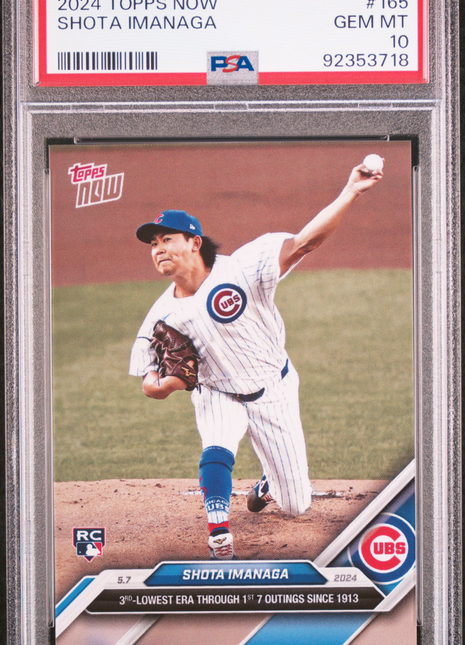 2024 Topps Now Shota Imanaga #165 PSA 10