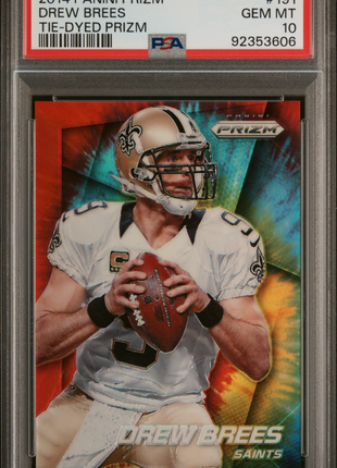 2014 Panini Prizm Drew Brees #191 Tie Dyed PSA 10