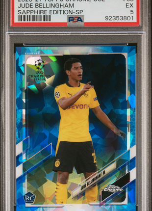 2020 Topps Chrome UEFA Champions League Sapphire Edition Jude Bellingham #68 SP PSA 5