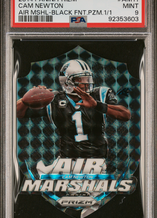 2014 Panini Prizm Air Marshals Cam Newton #AM11 Mshl Black FNT. PZM. 1 1 PSA 9