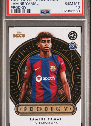 2023-24 Topps Deco UEFA Club Competitions Lamine Yamal Prodigy PSA 10