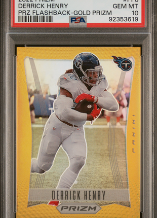 2022 Panini Prizm Prizm Flashback Derrick Henry #PF8 PRZ Gold PSA 10