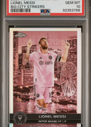 2023 Topps Chrome MLS Big City Strikers Lionel Messi #BCS7 PSA 10