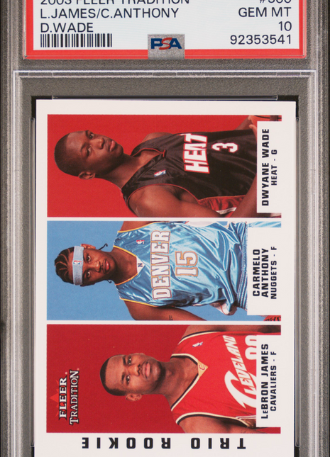 2003 Fleer Tradition C. Anthony L. James #300 D. Wade PSA 10