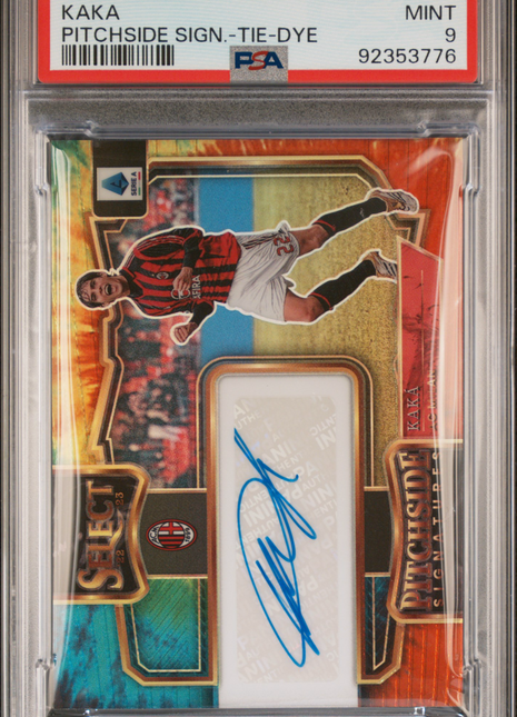 2022-23 Panini Select Serie A Pitchside Signatures Kaka #PSK Sign. Tie Dye PSA 9