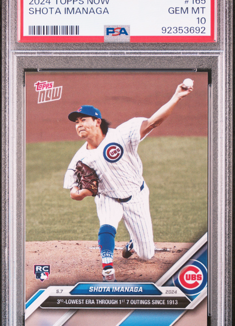 2024 Topps Now Shota Imanaga #165 PSA 10