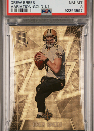 2016 Panini Spectra Drew Brees #2 Variation Gold 1 1 PSA 8