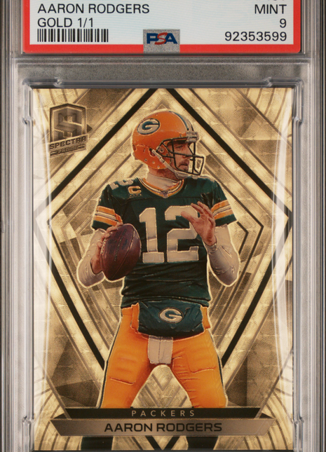 2020 Panini Spectra Aaron Rodgers #106 Gold 1 1 PSA 9