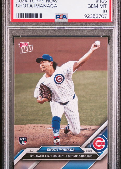 2024 Topps Now Shota Imanaga #165 PSA 10