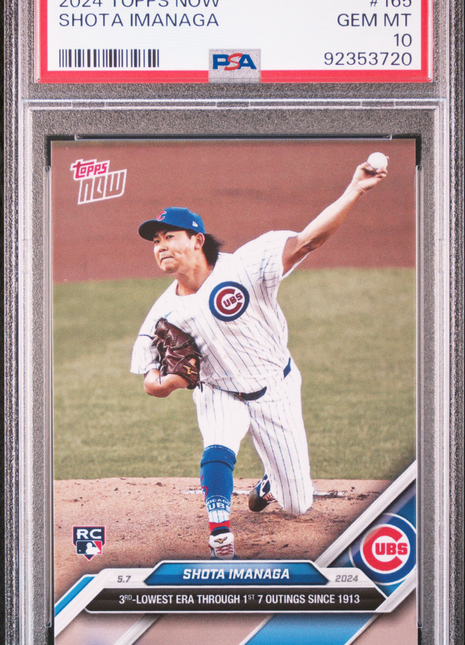 2024 Topps Now Shota Imanaga #165 PSA 10