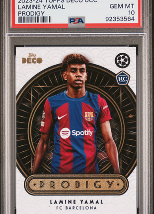 2023-24 Topps Deco UEFA Club Competitions Lamine Yamal Prodigy PSA 10