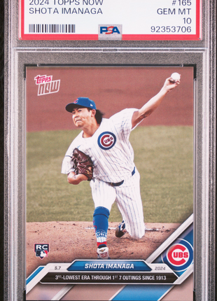 2024 Topps Now Shota Imanaga #165 PSA 10