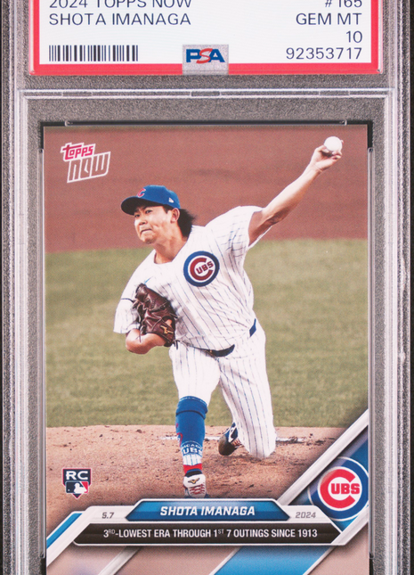 2024 Topps Now Shota Imanaga #165 PSA 10