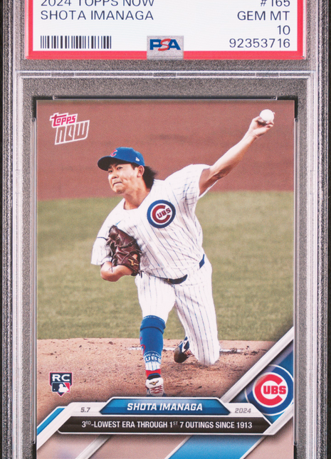 2024 Topps Now Shota Imanaga #165 PSA 10