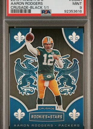 2019 Panini Rookies & Stars Crusade Aaron Rodgers #CSAR Black 1 1 PSA 9