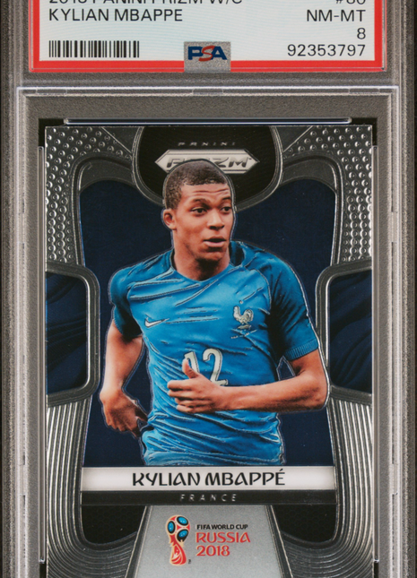 2018 Panini Prizm World Cup Kylian Mbappe #80 PSA 8