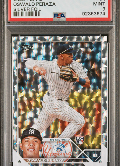 2023 Topps Oswald Peraza #94 Silver Foil PSA 9