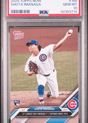 2024 Topps Now Shota Imanaga #165 PSA 10