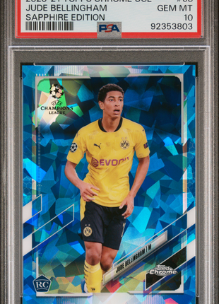 2020 Topps Chrome UEFA Champions League Sapphire Edition Jude Bellingham #68 PSA 10