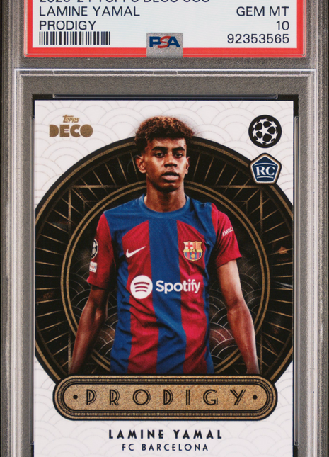 2023-24 Topps Deco UEFA Club Competitions Lamine Yamal Prodigy PSA 10