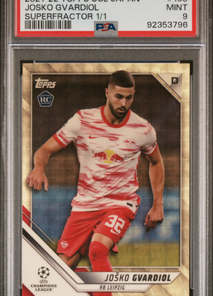 2021-22 Topps UEFA Champions League Japan Edition Josko Gvardiol #190 Superfractor 1 1 PSA 9