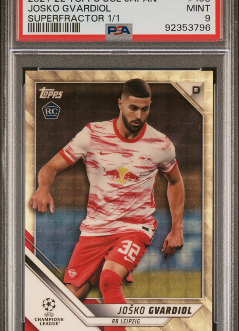 2021-22 Topps UEFA Champions League Japan Edition Josko Gvardiol #190 Superfractor 1 1 PSA 9